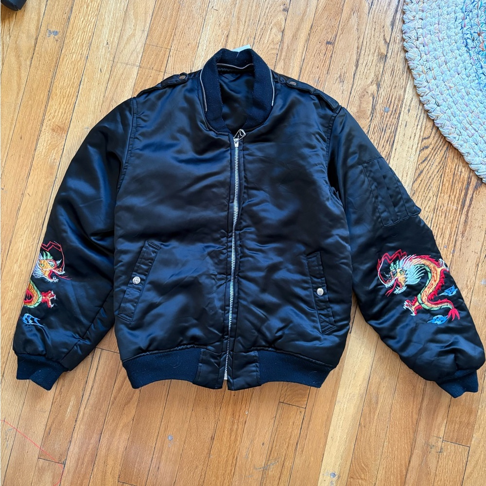 Vintage 1980/90s Korea Souvenir Sukajan Bomber Jacket US Military Dragon